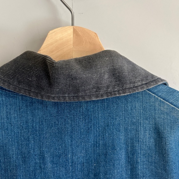 Deus Ex Machina Jacket Mens Medium Chore Denim Coat Flanel Corduroy Collar - Picture 5 of 11
